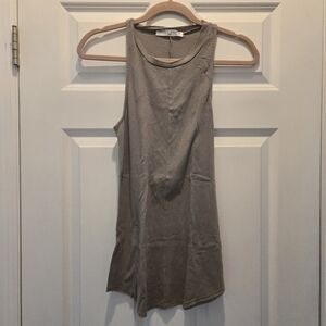 NWOT Project Social T Top M Green Sleeveless High Neck Racerback Ribbed Crewneck